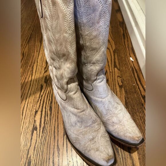 LANE BOOTS LEXINGTON BOOT IN CERAMIC CRACKLE sz 9 white distressed western - Picture 7 of 13